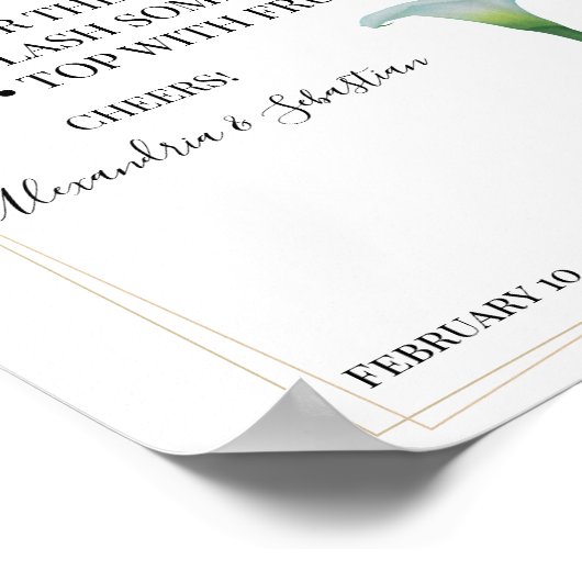 Bruidsshower bord Calla Lily groenvoorziening Mimo Poster (Hoek)