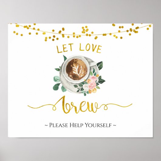 Bruidsshowerposter: Coffee Love is Brewing Poster (Voorkant)