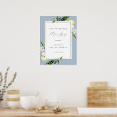 Bruidsshowerposter met botanische citroenen hoofdt poster (Keuken)