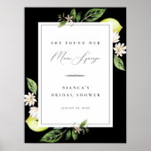 Bruidsshowerposter met botanische citroenen hoofdt poster (Voorkant)