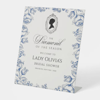 Bruidsshowers welkomstbord 'Diamond of the Season' Reclamebord Met Voetstuk