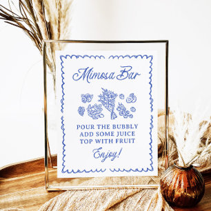 Bruidsshowersbord Mimosa Bar 'Fresh Off The Market Poster
