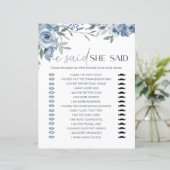 Bruidsspel Hij zei dat ze stoffige blauwe bloemen (Staand voorkant)