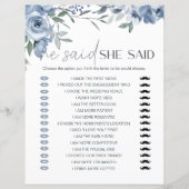 Bruidsspel Hij zei dat ze stoffige blauwe bloemen (Voorkant)