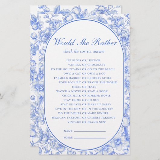 Bruidsspel zou ze liever iets blauw (Voorkant / Achterkant)