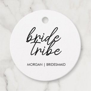 Bruidsstam Bachelorette Bruidsmeisje Modern Bedankjes Labels
