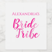 Bruidsstam Hot Roze Meisjesuitgansfeest Wijn Etiket (Enkel label)