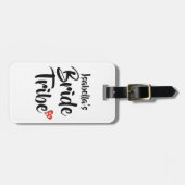 Bruidsstam rode datum hart gepersonaliseerd bagagelabel (Voorkant horizontaal)