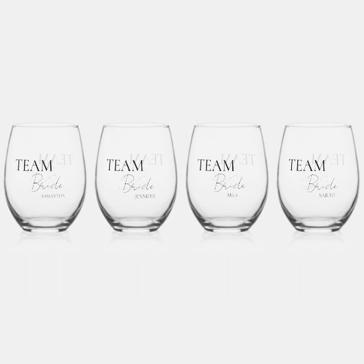 Bruidsstoet Persoonlijk Wijnglas Zonder Voet (Voorkant)