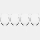 Bruidsstoet Persoonlijk Wijnglas Zonder Voet (Rechts)