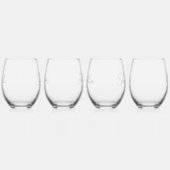 Bruidsstoet Persoonlijk Wijnglas Zonder Voet (Rechts)