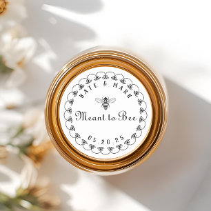 Bruidssuiker Houten Bij Houten Trouw Favor Ronde Sticker