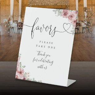 Bruidstaart Hart Script Rozen Bloemen Reclamebord Met Voetstuk