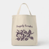 Bruidstas Gelukkig Na De Bruiloft Paars Tote Bag (Achterkant)