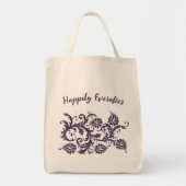 Bruidstas Gelukkig Na De Bruiloft Paars Tote Bag (Voorkant)