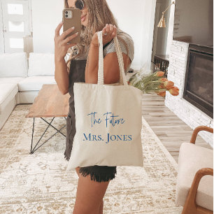 Bruidstas, toekomstige mevrouw Blue Persoonlijk Tote Bag