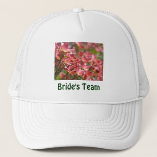 Bruidsteam heeft Whtie Roze Bloemstuk Bruiloft Fee Trucker Pet
