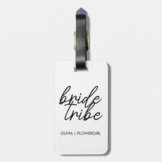 bruidstribe | Bruiloft Bloemenmeisje Modern Bagagelabel (Achterkant verticaal)
