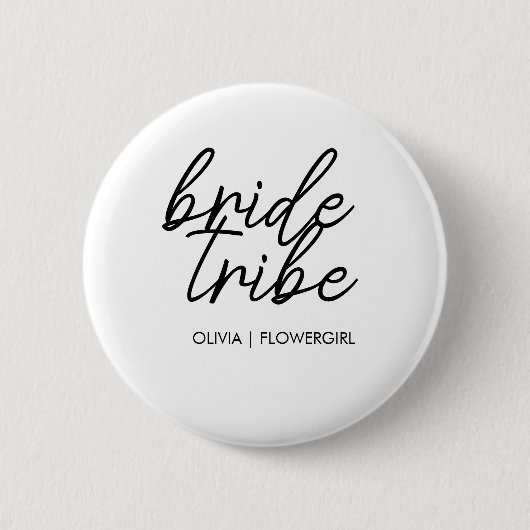 bruidstribe | Bruiloft Bloemenmeisje Modern Ronde Button 5,7 Cm (Voorkant)