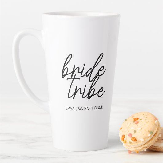 bruidstribe | Modern bruidsmeisje gepersonaliseerd Latte Mok (In situ)