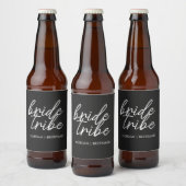 bruidstribe | Moderne bruidsmeisje Bachelorette Bier Etiket (Flessen)