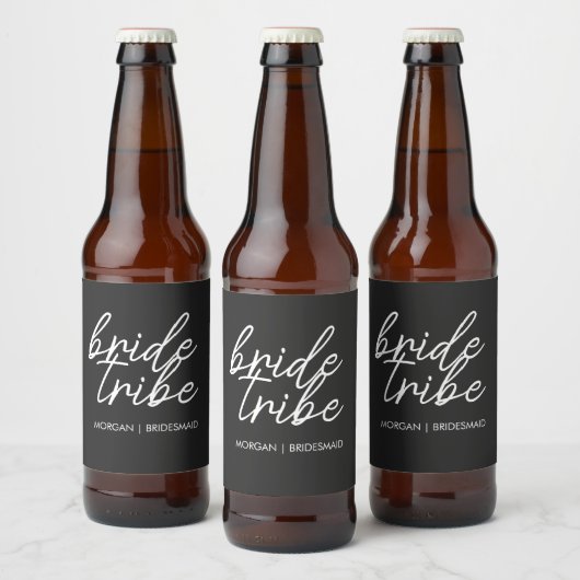 bruidstribe | Moderne bruidsmeisje Bachelorette Bier Etiket (Flessen)
