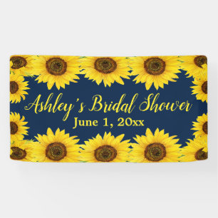 Bruidsuitnodiging achtergrond met zonnebloemen mar spandoek