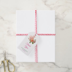 Bruidsuitnodiging Bedankt Script Waterverf Bloem Cadeaulabel