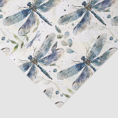 Bruidsuitnodiging Blauwe Libellen Tissuepapier (Detail)