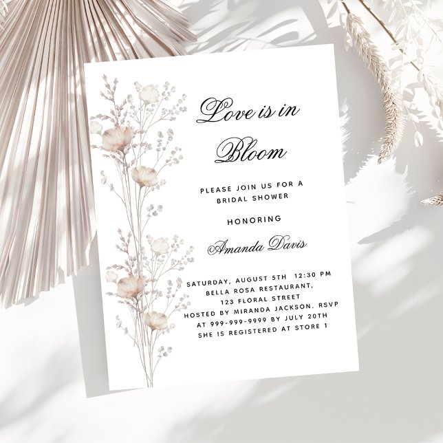 Bruidsuitnodiging bloemen liefde bloeit budget (Creator heeft geüpload)