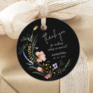 Bruidsuitnodiging Dankjewel Wildflowers Bedankjes Labels