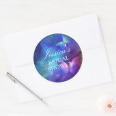 Bruidsuitnodiging 'Een leven vol vlinders' Ronde Sticker (Envelop)