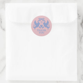 Bruidsuitnodiging Love Birds Ronde Sticker