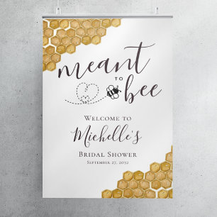 Bruidsuitnodiging 'Meant to Bee' Welkom Bord Poster