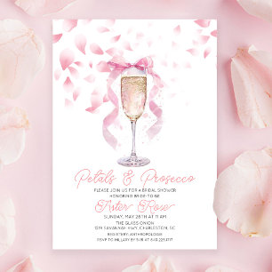 Bruidsuitnodiging met Bloemen en Prosecco Kaart