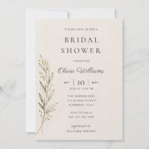 Bruidsuitnodiging met botanische olijftak 