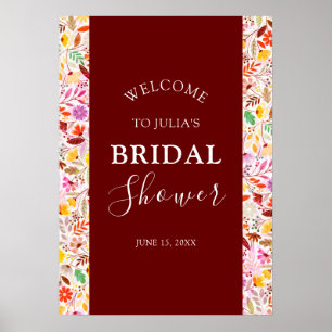 Bruidsuitnodiging met levendige zomerbloemen van t poster
