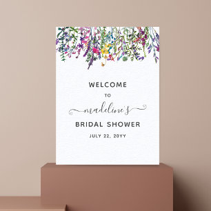 Bruidsuitnodiging met weidebloemen poster