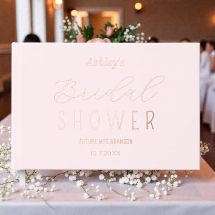 Bruidsuitnodiging Roze Rose Goud Folie Guestbook Gastenboek