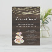Bruidsuitnodiging voor dessert - Liefde is zoet Kaart (Staand voorkant)