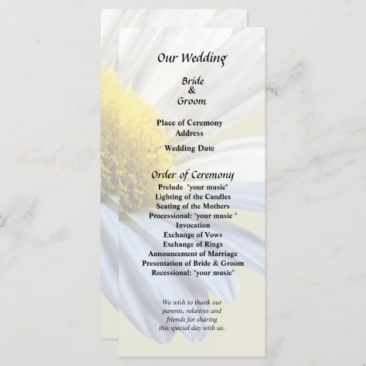 Bruidswinkel Daisy Shadow and Light Programma (Voorkant / Achterkant)