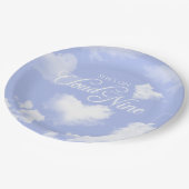 Bruidswolk Witte Wolken Blauwe Lucht Bruiloft Fees Papieren Bordje (Gekanteld)