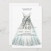 Bruidszeg Ja op de Jurk Uitnodiging (Voorkant / Achterkant)