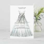 Bruidszeg Ja op de Jurk Uitnodiging (Staand voorkant)