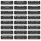 Bruiloft 24 gastadres AFGERONDE zwarte labels (Voorkant)