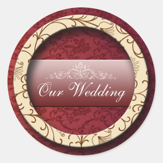 Bruiloft 2 ronde sticker (Voorkant)