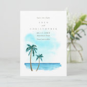 Bruiloft aan de Kust met Foto Save The Date (Staand voorkant)