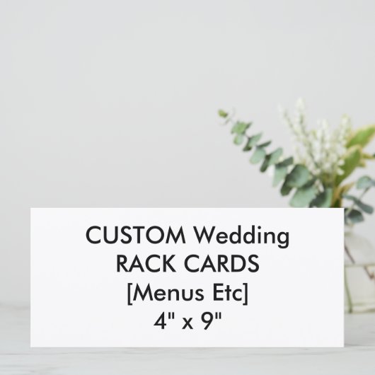 Bruiloft Aangepast menu & Programma Kaarten 4" x 9 (Staand voorkant)