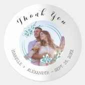 Bruiloft aangepaste foto ronde sticker (Voorkant)