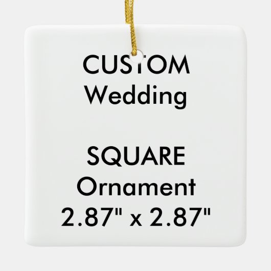 Bruiloft Aangepaste VIERKANT Ornament Opknoping De (Voorkant)